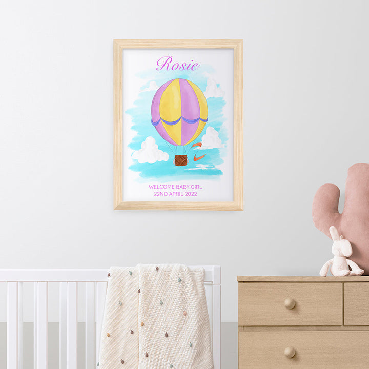 Personalised Hot Air Balloon Framed Print