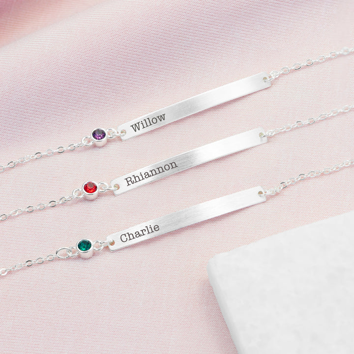 Personalised Silver Birthstone Swarovski Crystal Bracelet