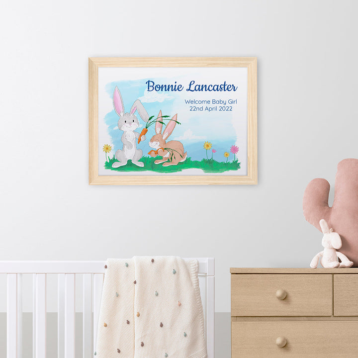 Personalised Spring Bunny Framed Print