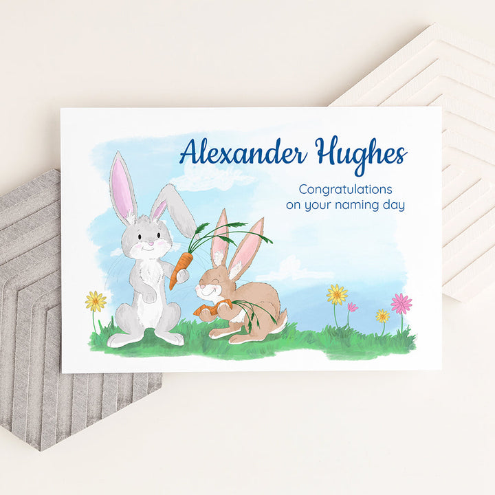 Personalised Spring Bunny Framed Print