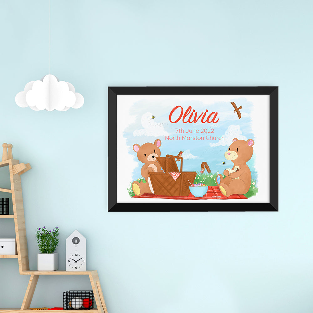 Personalised Teddy Bear Picnic Framed Print