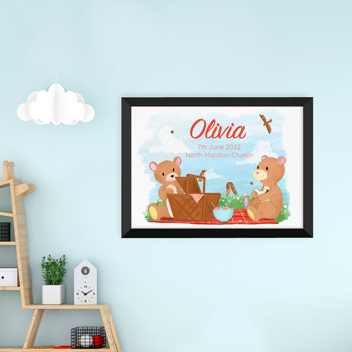 Personalised Teddy Bear Picnic Framed Print
