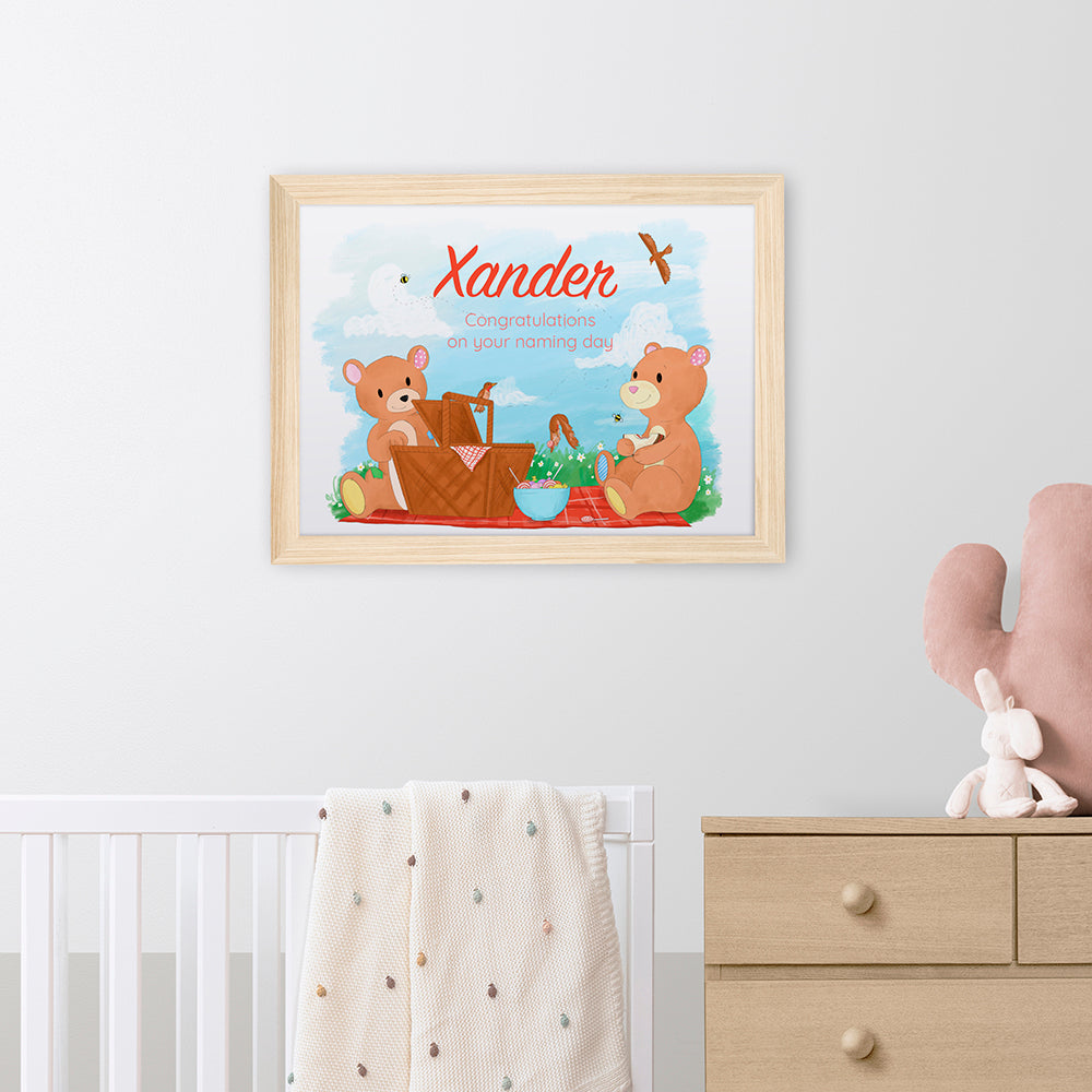 Personalised Teddy Bear Picnic Framed Print