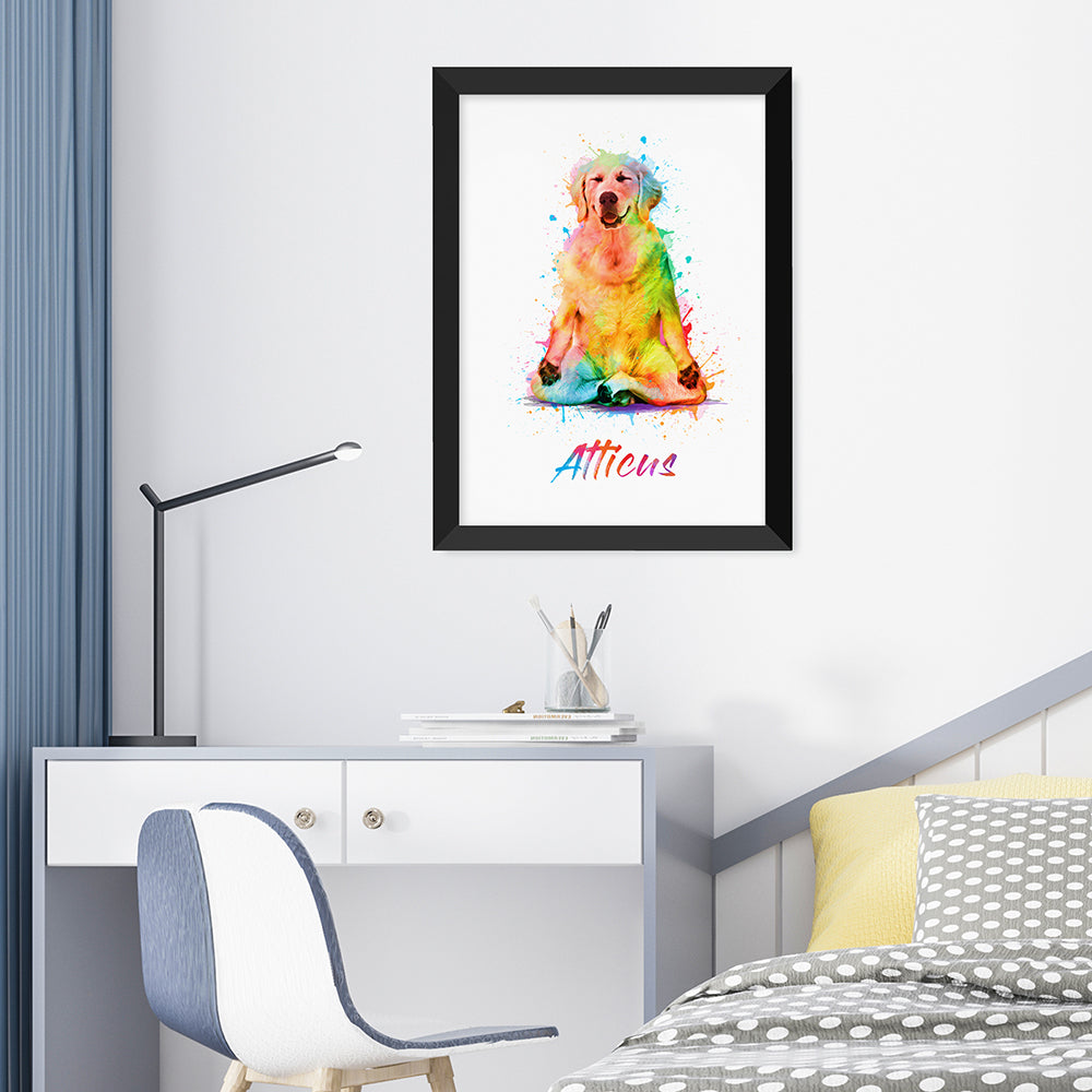 Personalised Watercolour Dog Yoga Print
