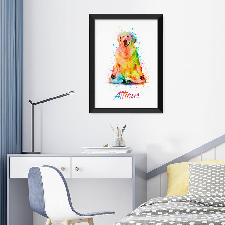 Personalised Watercolour Dog Yoga Print