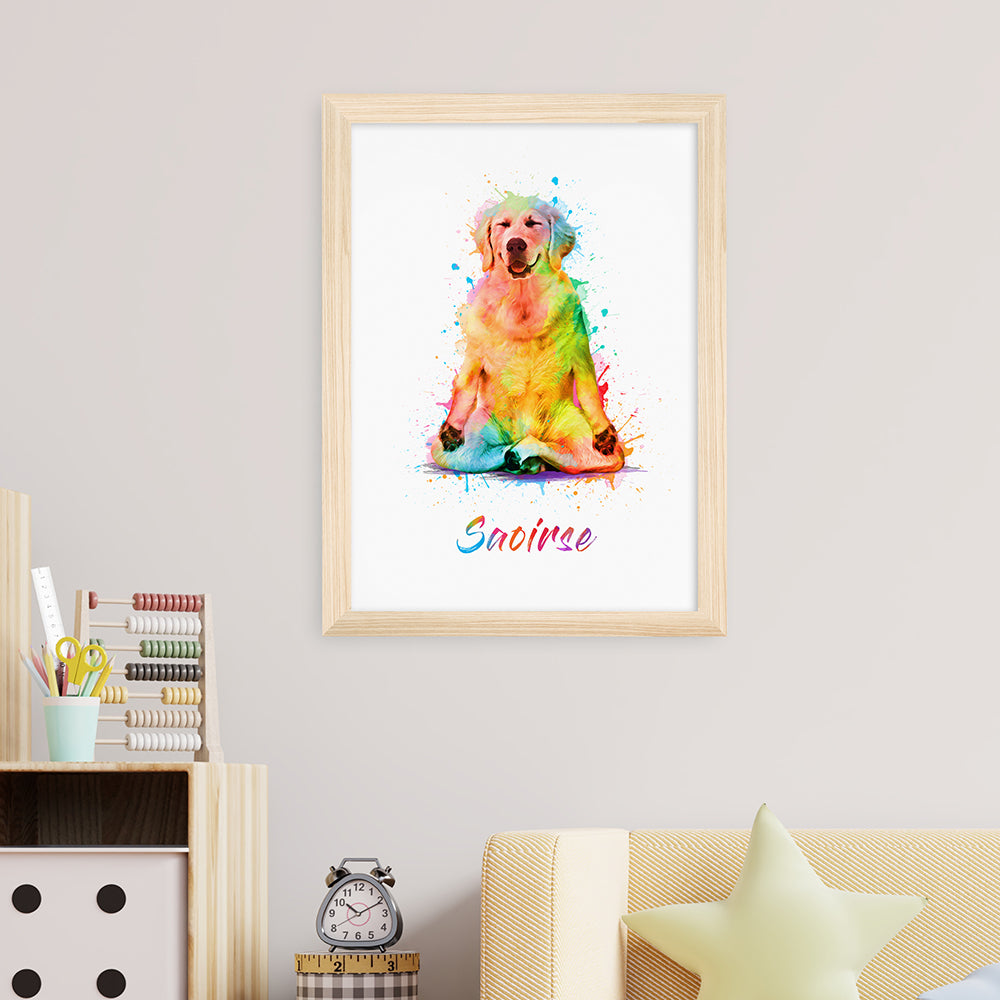 Personalised Watercolour Dog Yoga Print
