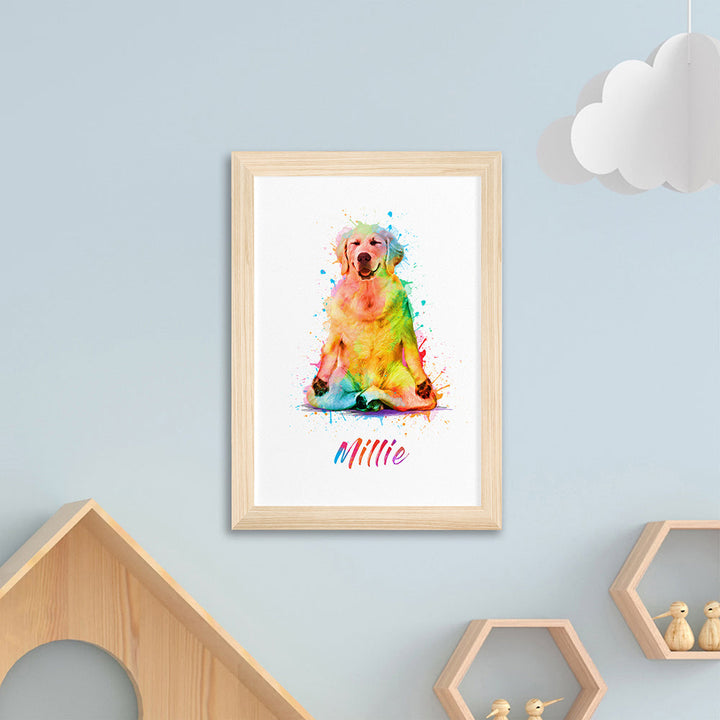 Personalised Watercolour Dog Yoga Print