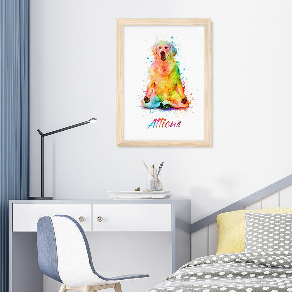 Personalised Watercolour Dog Yoga Print