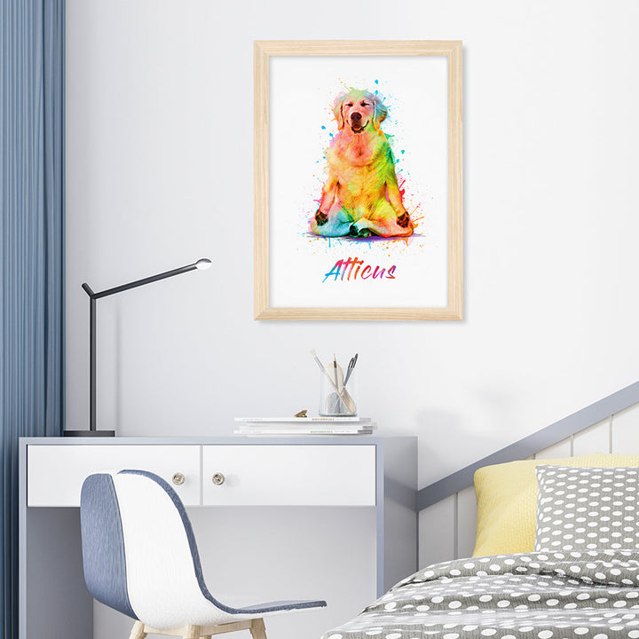 Personalised Watercolour Dog Yoga Print
