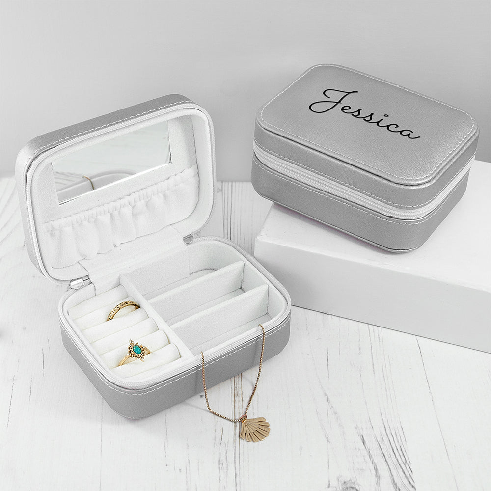 Personalised Silver Travel Jewellery Case