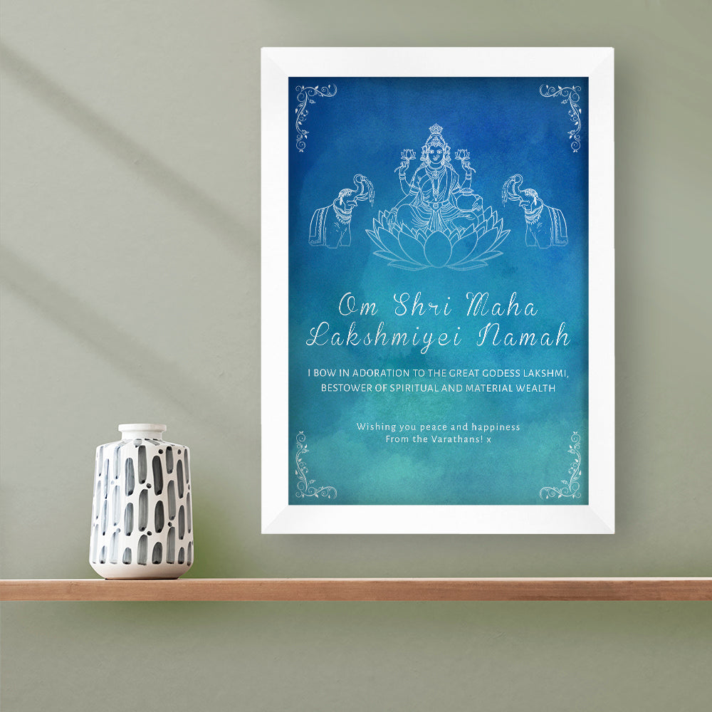 Personalised Diwali Lakshmi Framed Print