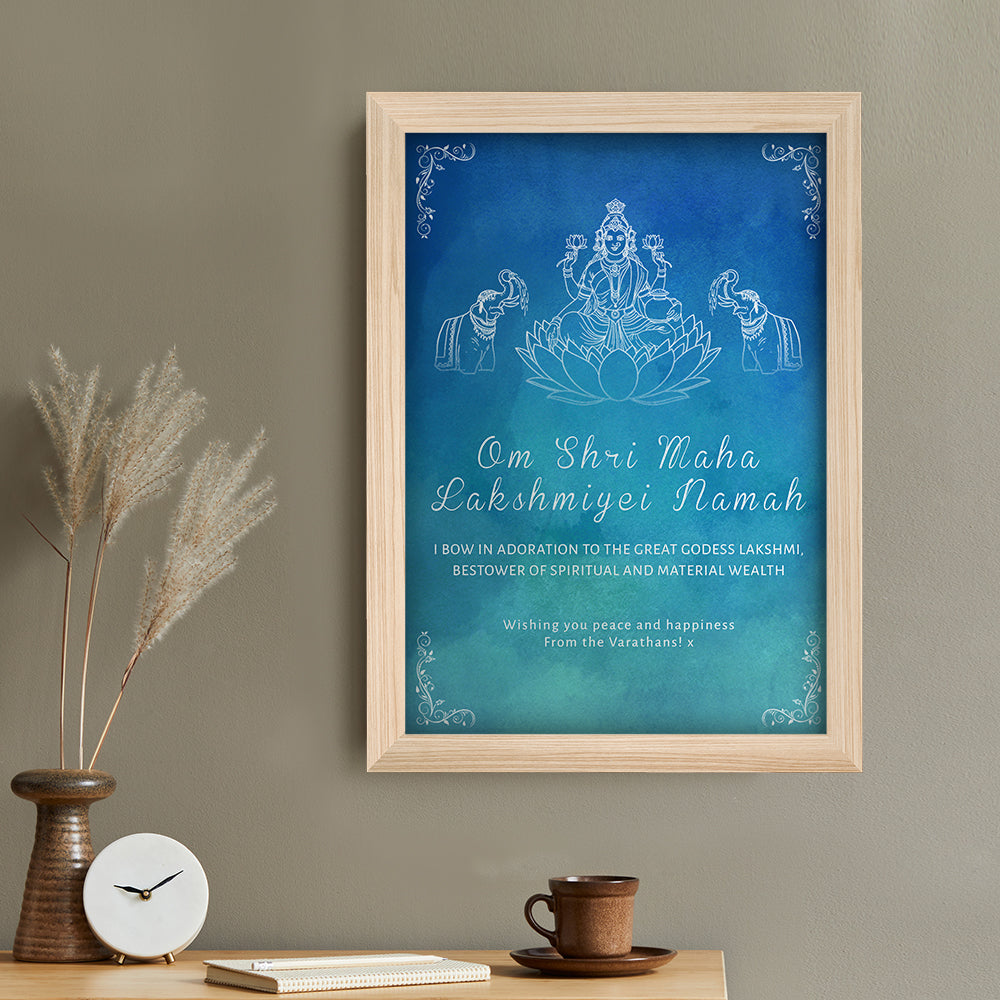 Personalised Diwali Lakshmi Framed Print