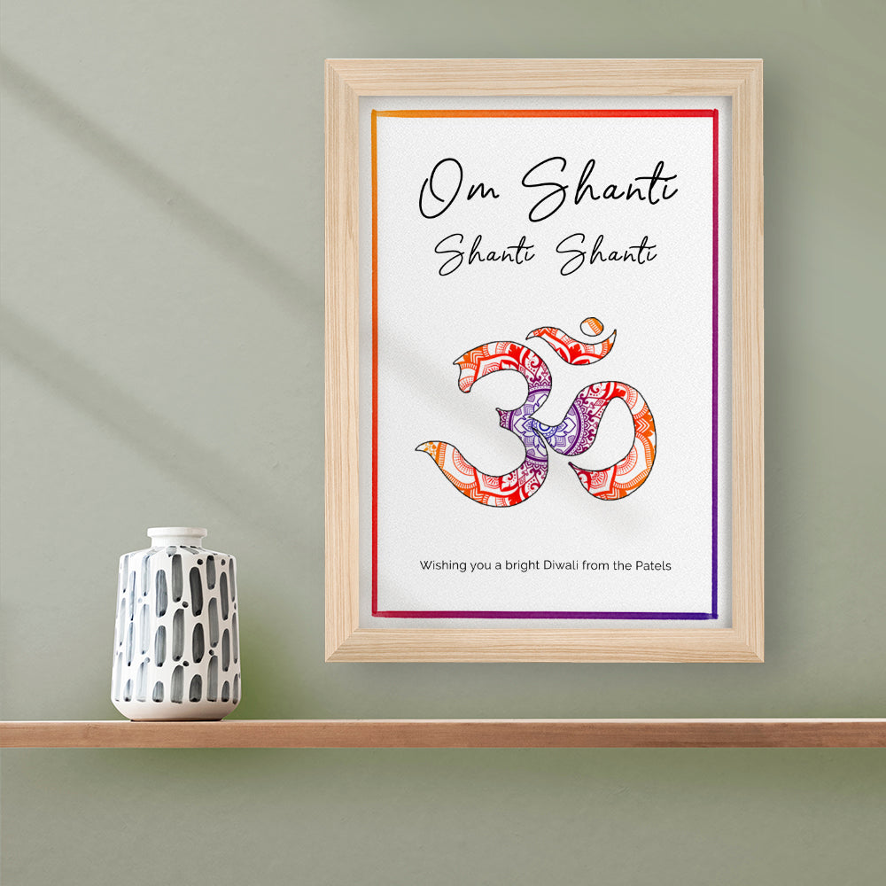 Personalised Diwali Om Mantra Framed Print