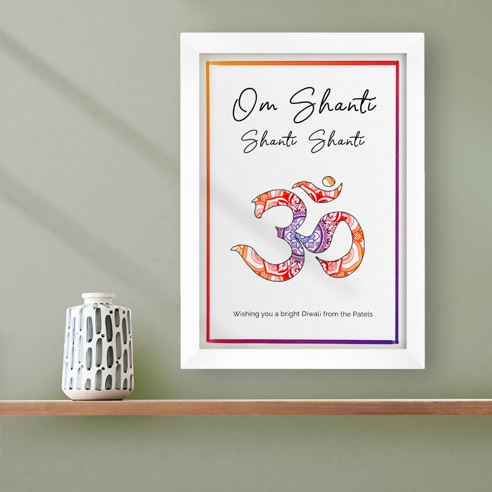 Personalised Diwali Om Mantra Framed Print
