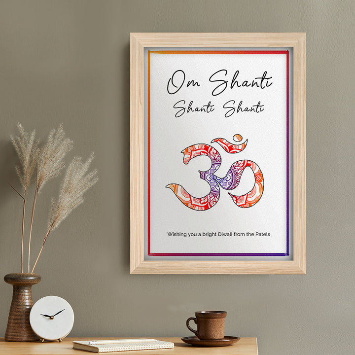 Personalised Diwali Om Mantra Framed Print
