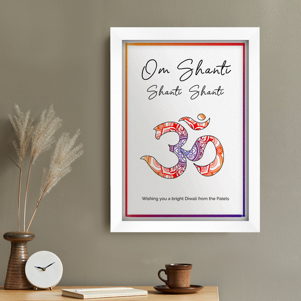 Personalised Diwali Om Mantra Framed Print