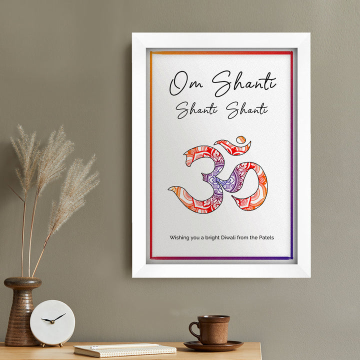 Personalised Diwali Om Mantra Framed Print