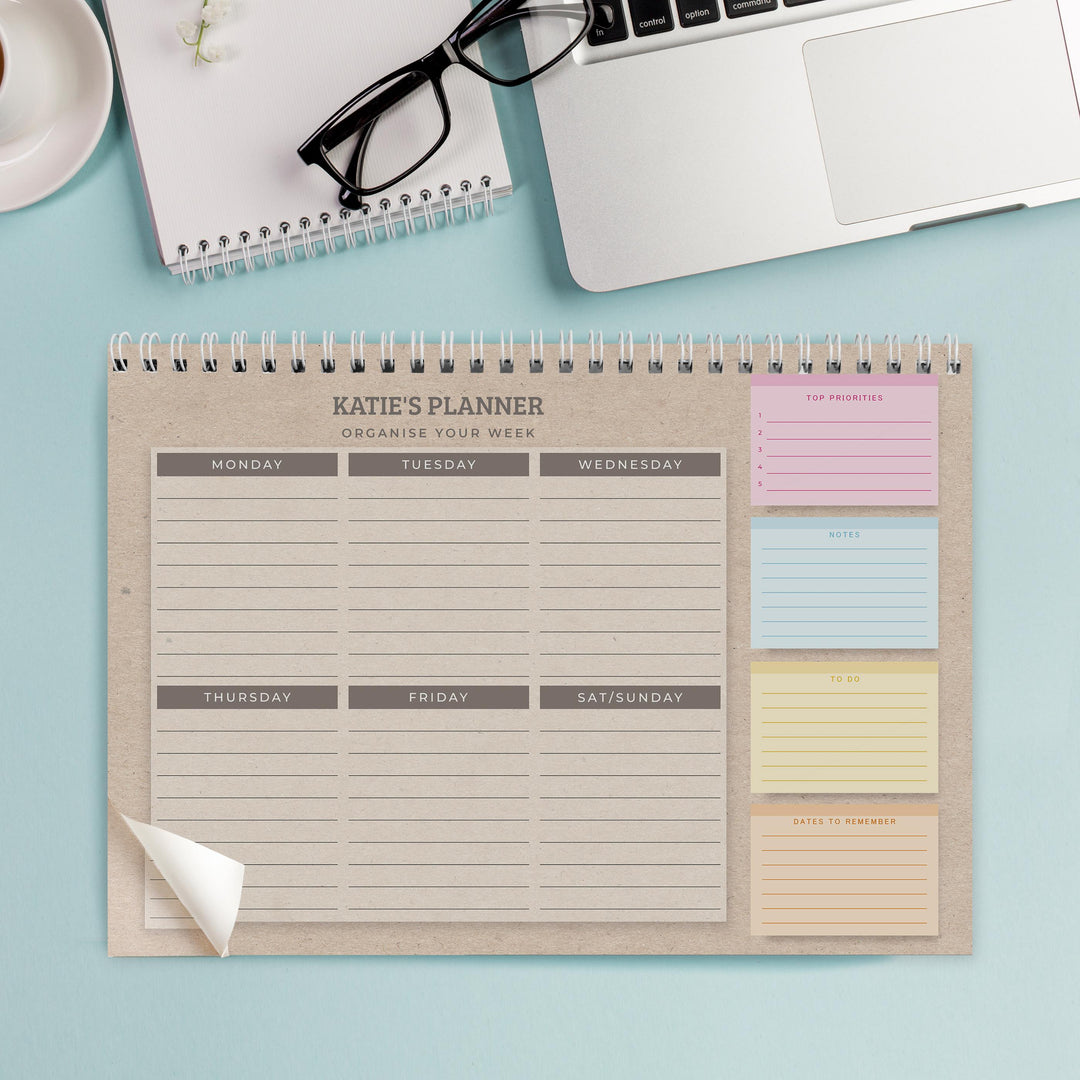 Personalised Study A4 Desk Planner, The Personal Shop, personalised gifts
