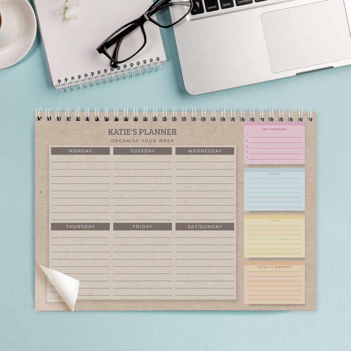 Personalised Study A4 Desk Planner, The Personal Shop, personalised gifts