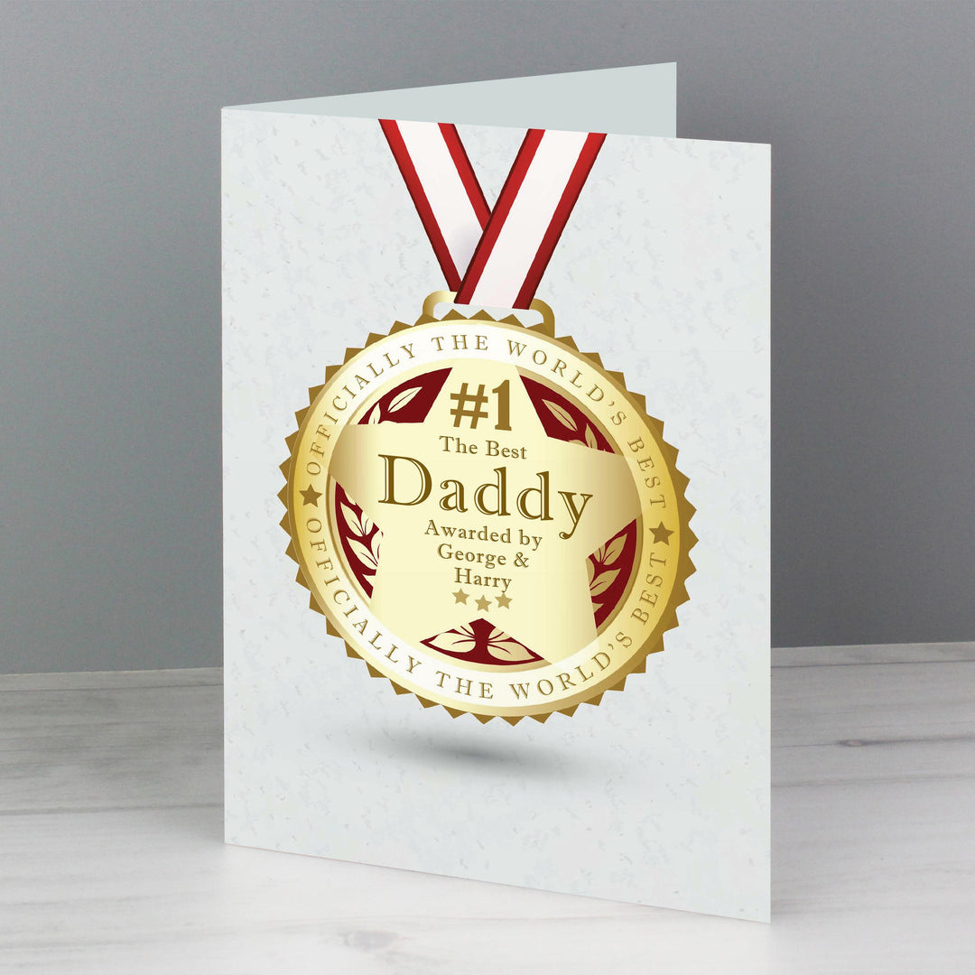 Personalised Number 1 Medal Card – alternative view