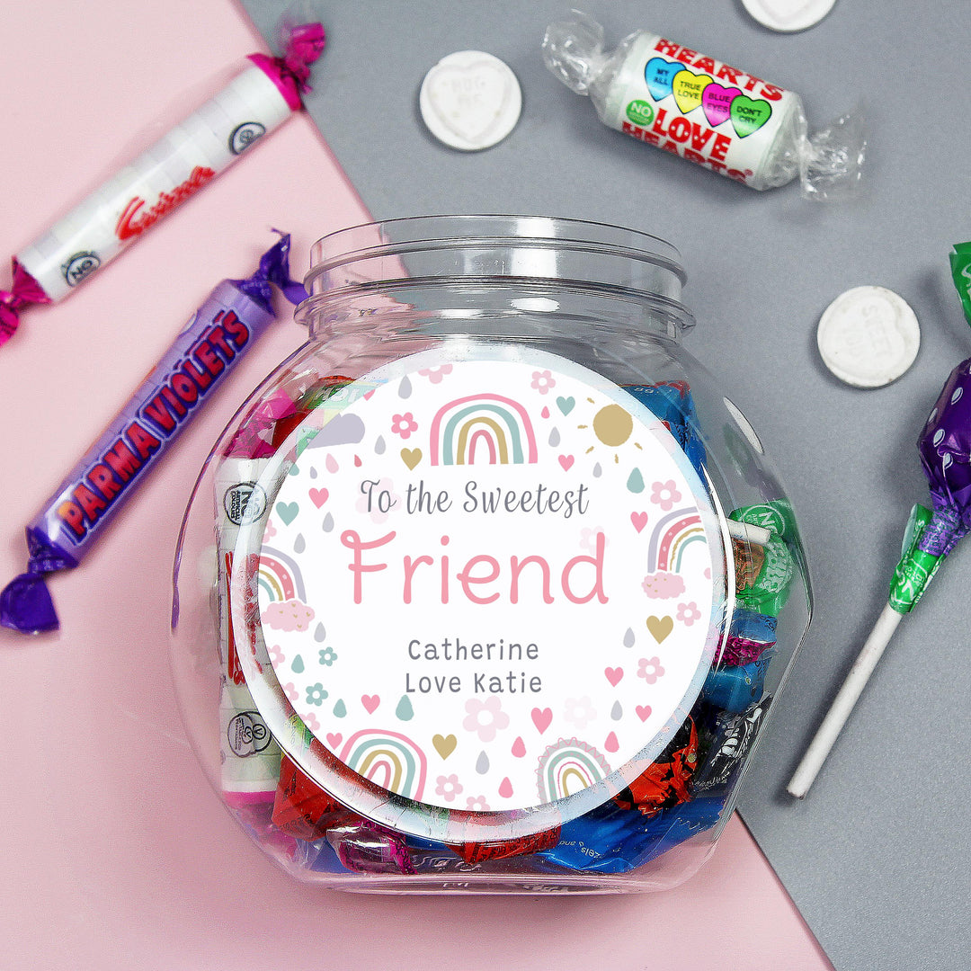 Personalised Rainbows &amp; Sunshine Sweet Jar, The Personal Shop, personalised gifts