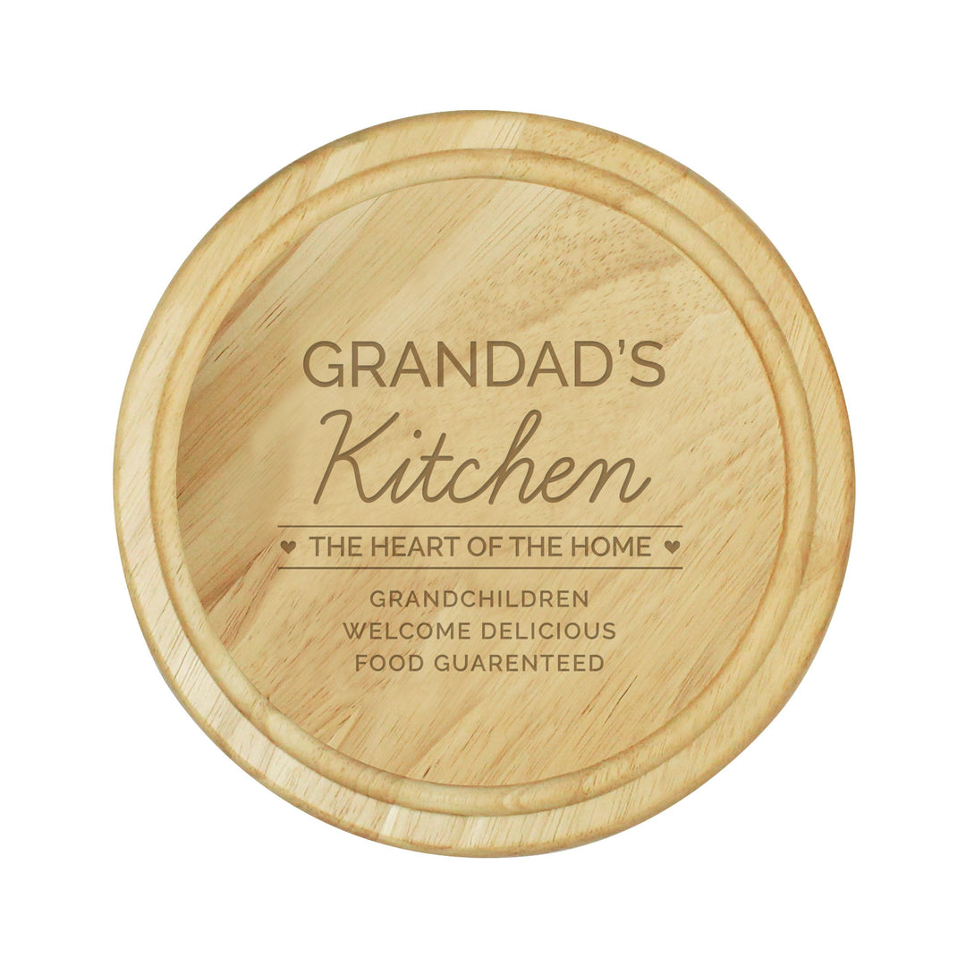 Personalised Heart of the Home Round Wooden Chopping Board, The Personal Shop, personalised gifts