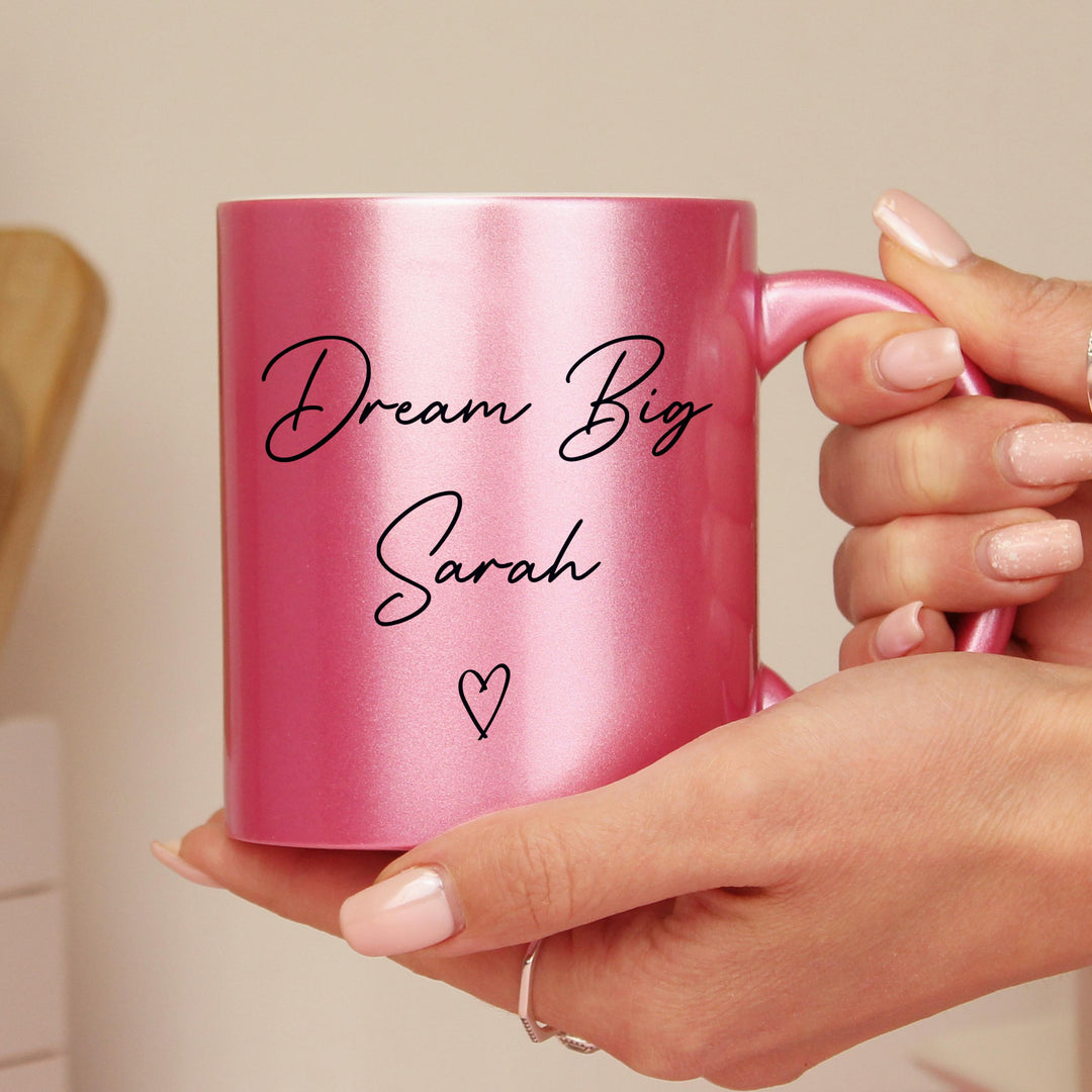 Personalised Pink Glitter Mug – alternative view
