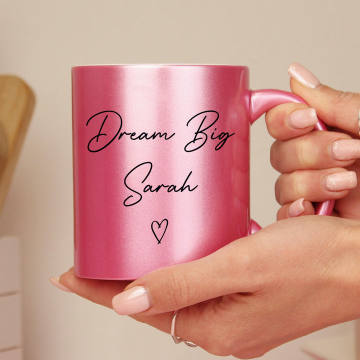 Personalised Pink Glitter Mug – alternative view
