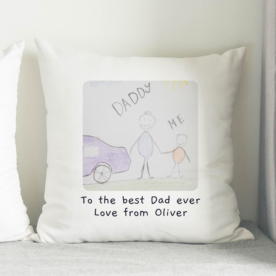 Personalised Childrens Drawing Photo Upload Cushion - alternative view