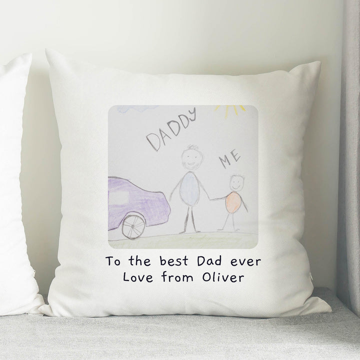Personalised Childrens Drawing Photo Upload Cushion - alternative view