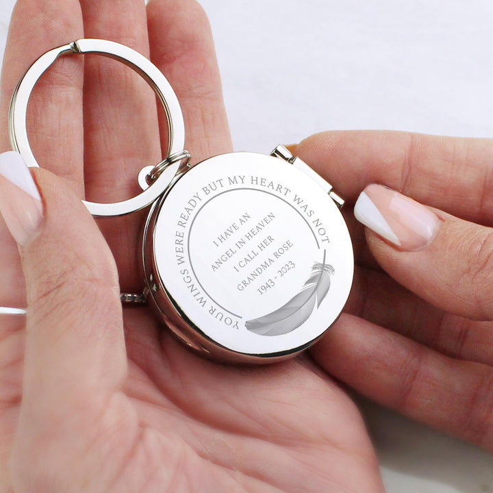 Personalised In Loving Memory Round Photo Keyring - alternative view