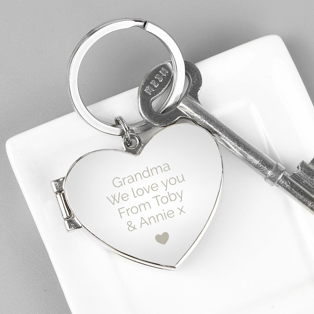 Personalised Heart Photoframe Keyring – alternative view