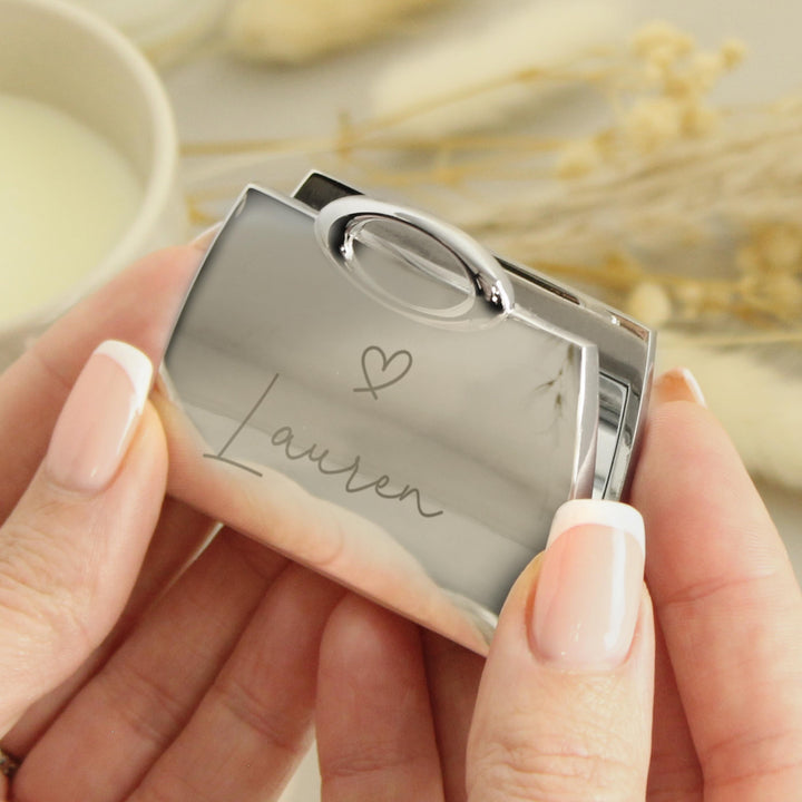 Personalised Handbag Compact Mirror, The Personal Shop, personalised gifts