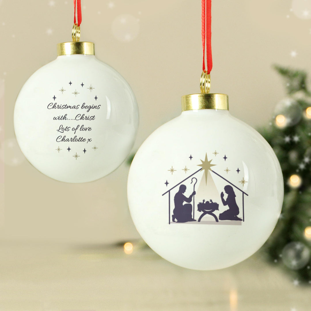 Personalised Nativity Bauble - alternative view