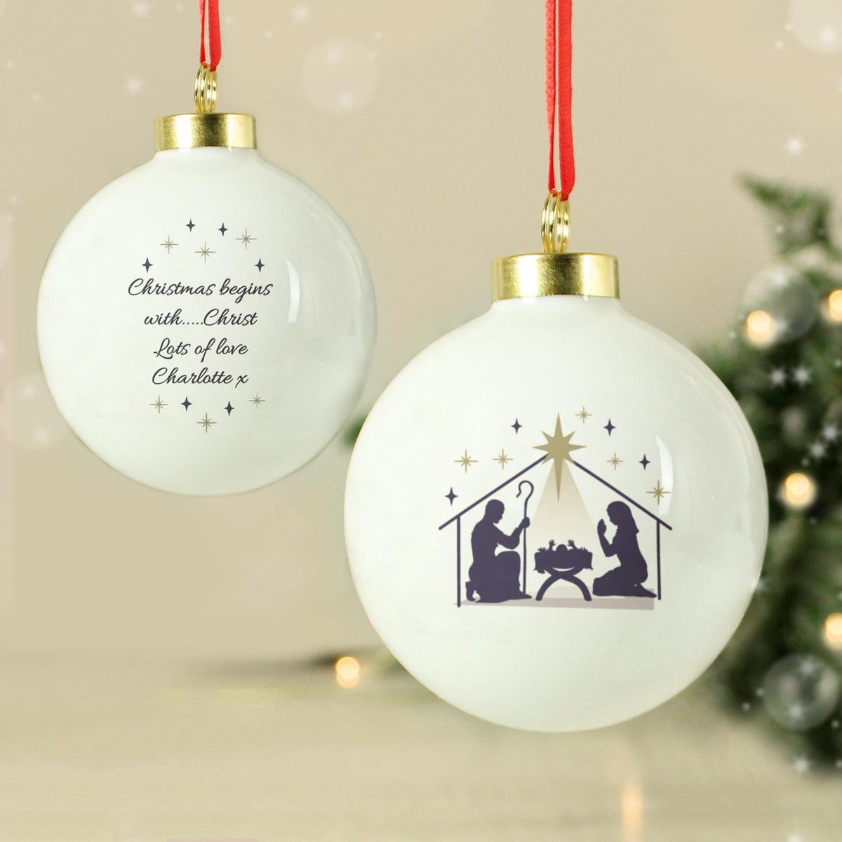 Personalised Nativity Bauble - alternative view
