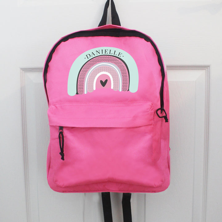 Personalised Rainbow Pink Backpack – alternative view