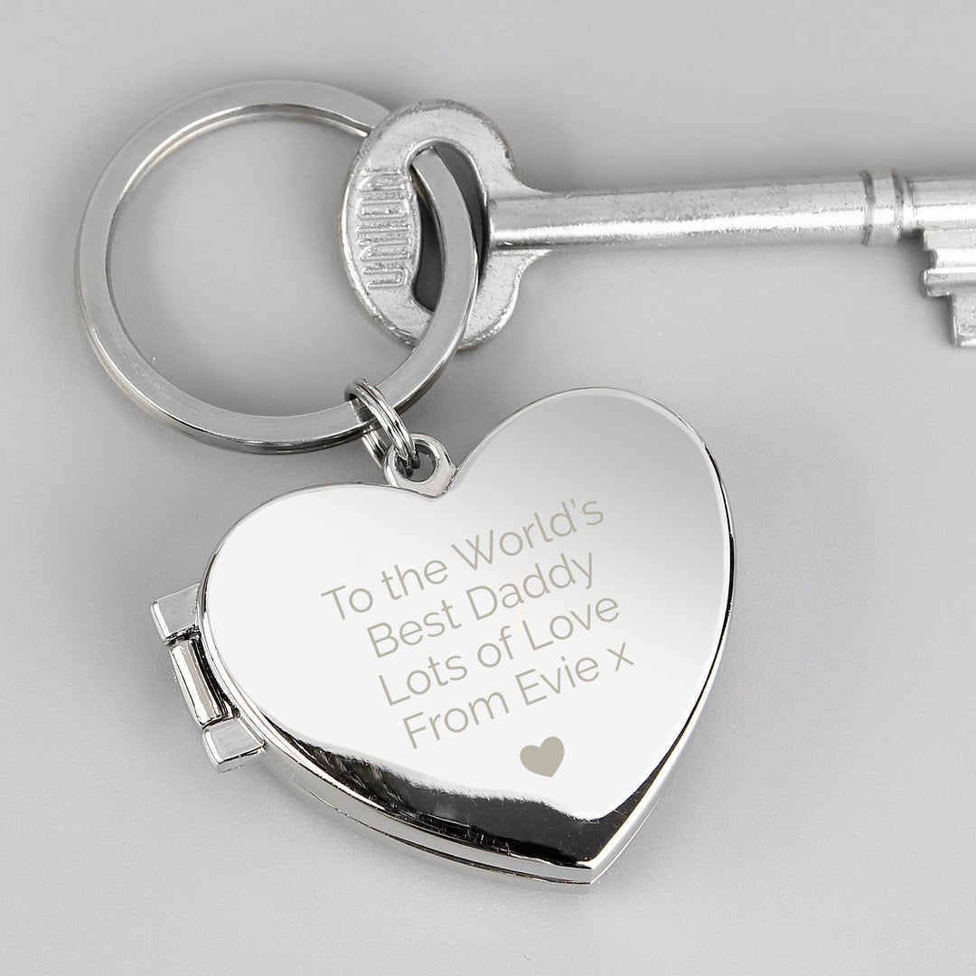 Personalised Heart Photoframe Keyring – alternative view