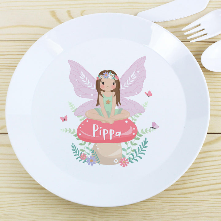 Personalised Toadstool Fairy Plastic Plate – alternative view