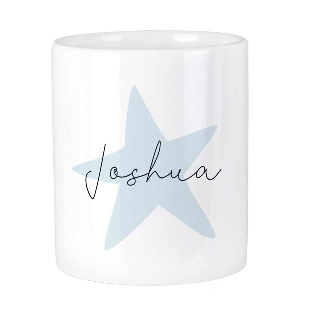 Personalised Blue Star Ceramic Storage Pot – alternative view