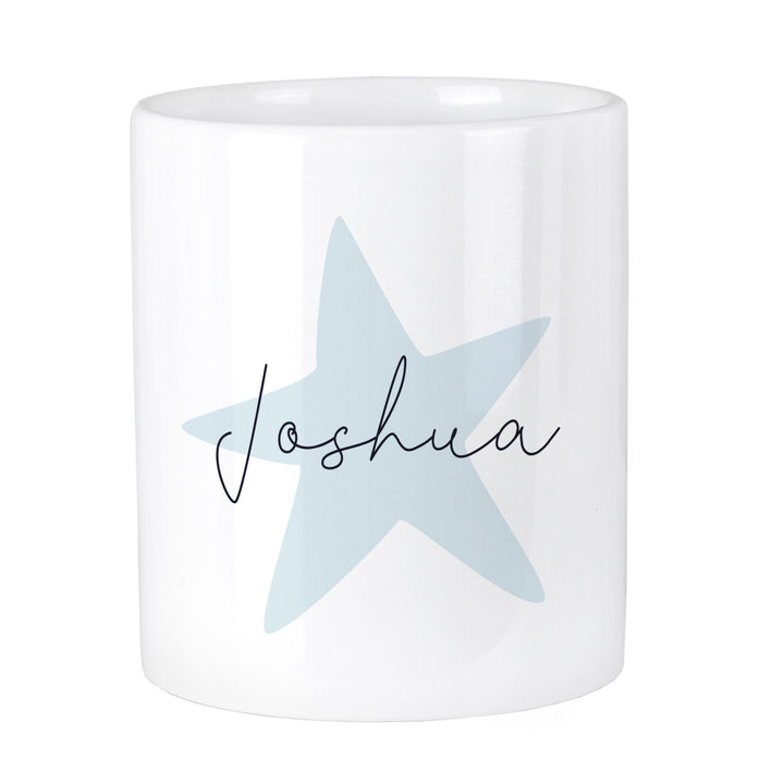 Personalised Blue Star Ceramic Storage Pot – alternative view