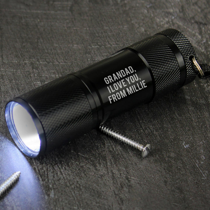 Personalised Free Text Mini Torch – alternative view