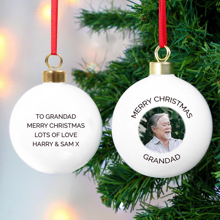 Personalised Photo Upload Bauble – alternative view