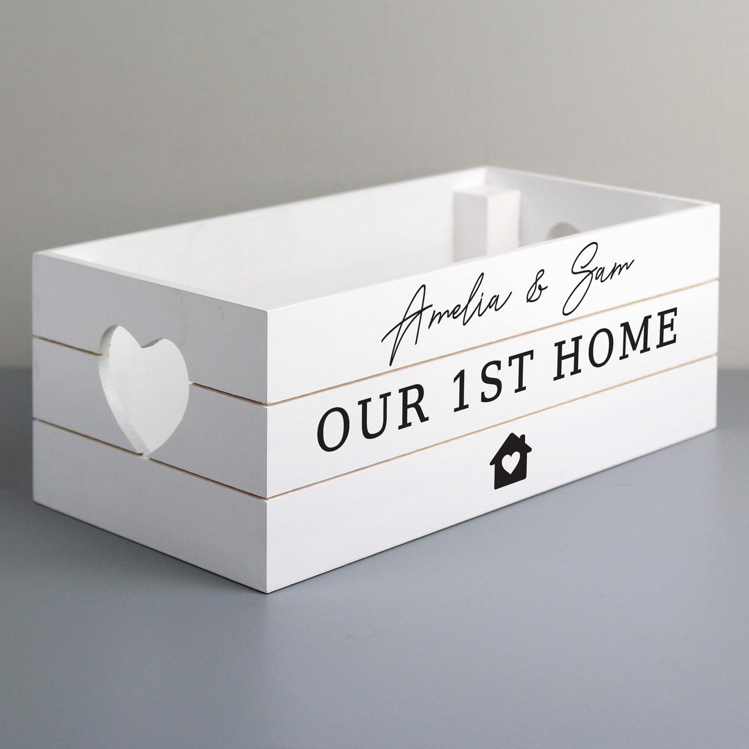 Personalised Home White Wooden Crate – alternative view