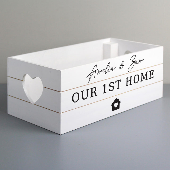 Personalised Home White Wooden Crate – alternative view