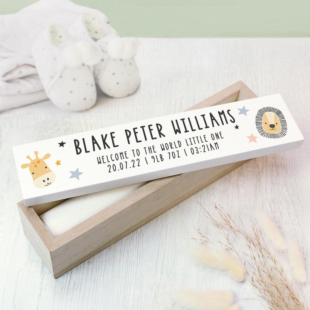 Personalised Safari Animals Wooden Certificate Holder, The Personal Shop, personalised gifts