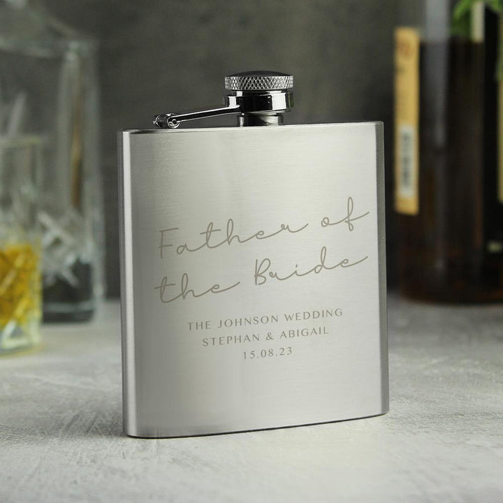 Personalised Message Wedding Party Hip Flask – alternative view
