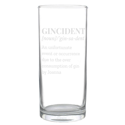 Personalised Gincident Hi Ball Glass