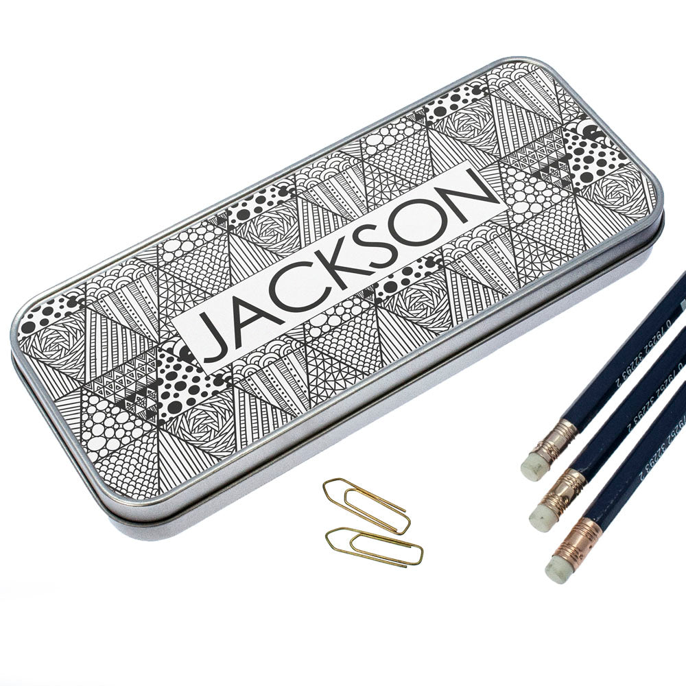 Personalised Abstract Sketch Pencil Case