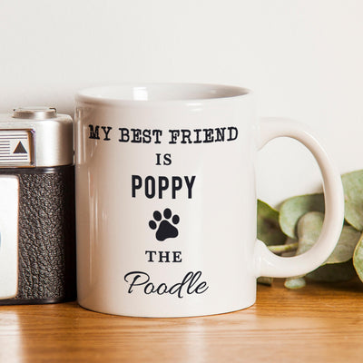 Personalised Paw Print Dog Breed Mug