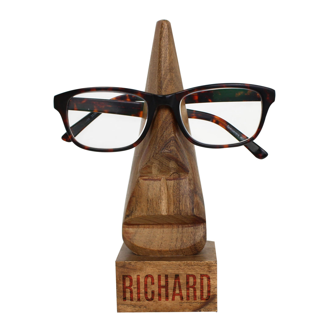 Personalised Wooden Nose-Shaped Glasses Holder, The Personal Shop, personalised gifts